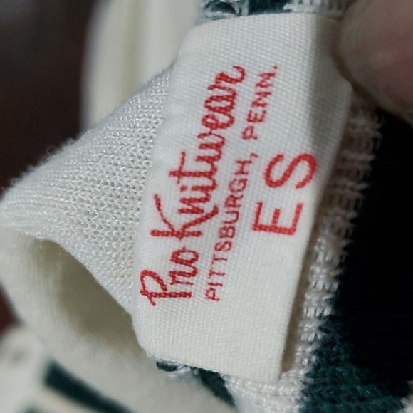 VINTAGE GEIBEL VARSITY SHORT SLEEVE JACKET PRO KNITWEAR PITTSBURGH PA CATHOLIC - Picture 12 of 12